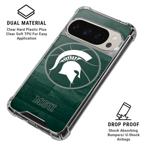 Michigan State University Basketball Courtside Pixel 9 Pro XL Clear Case